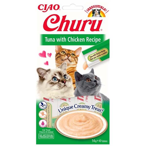 INABA-FOODS (EUROPE) GmbH Inaba Churu cat snack Tuňák & Kuře 4x 14g