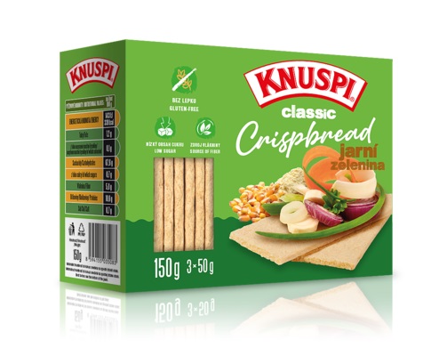 Plátek Crispbread jarní zelenina bezl. 150g KNUSPI