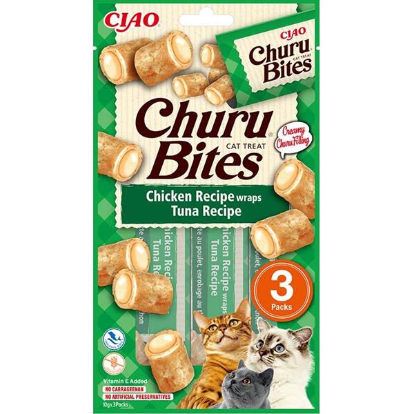 INABA-FOODS (EUROPE) GmbH Inaba Churu Bites cat snack kuře, tuňák 3x10g