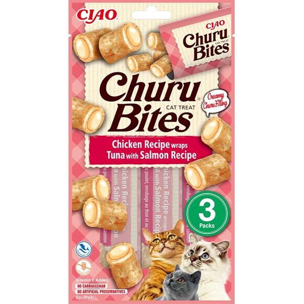 INABA-FOODS (EUROPE) GmbH Inaba Churu Bites cat snack kuře,tuňák,losos 3x10g