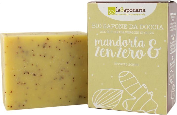 Mýdlo tuhé olivové-mandle a zázv. 100g BIO LA SAPONARIA