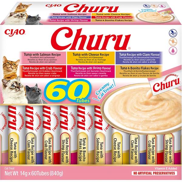 INABA-FOODS (EUROPE) GmbH Inaba Churu cat snack tuňák mix multipack 60x 14g