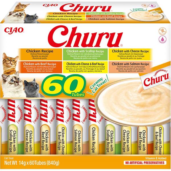 INABA-FOODS (EUROPE) GmbH Inaba Churu cat snack kuře mix multipack 60x 14g