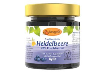 Birkengold Blueberry Jam with Xylitol 200g Organic