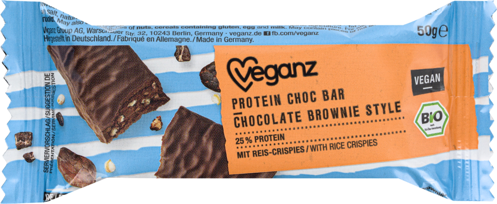 Veganz Proteinová tyčinka Brownie 50g bio