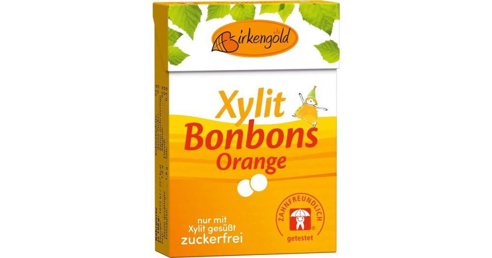 Birkengold Xylitolové bonbóny pomerančové 30g