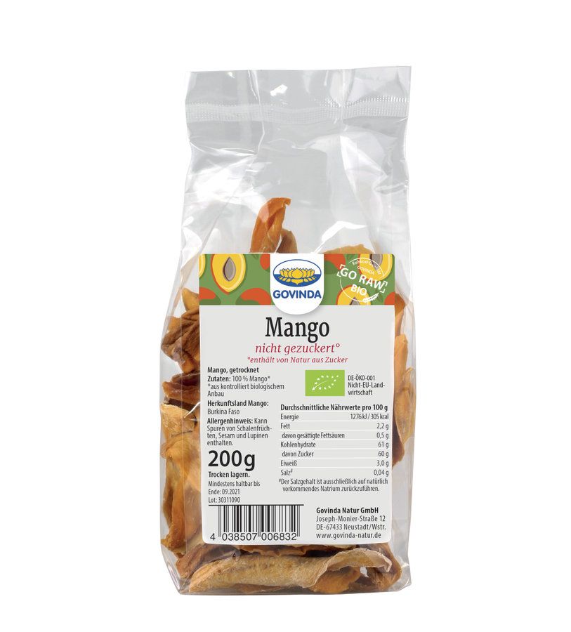 Govinda Sušené mango 200g bio