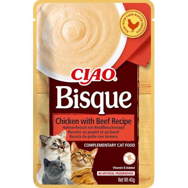 INABA-FOODS (EUROPE) GmbH Inaba Ciao Bisque kuře a hovězí 40 g