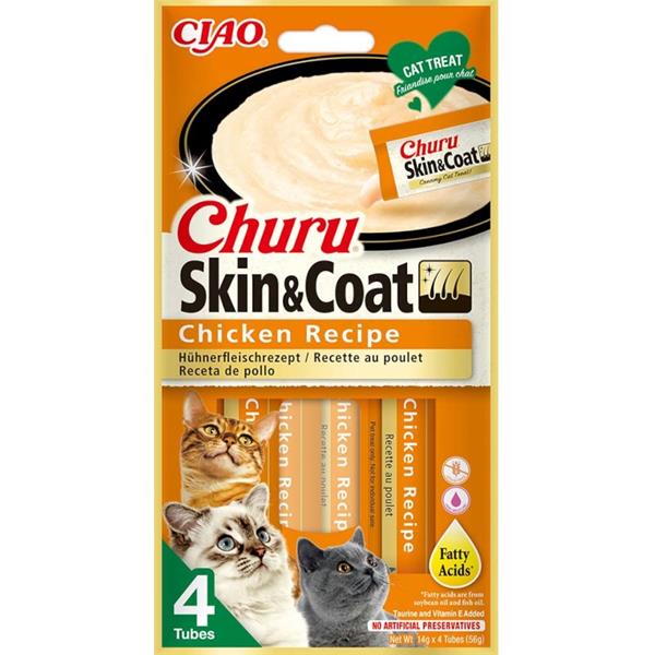 INABA-FOODS (EUROPE) GmbH Inaba Churu Skin & Coat kuře 4 x 14g