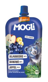 MOGLi Pyré borůvky, banán, jablko 120g bio