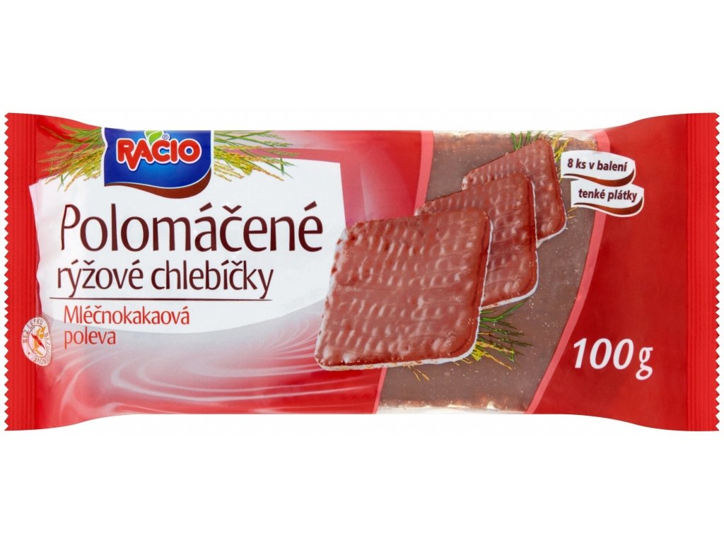 Chlebíčky rýž. pol. v mléč. pol. bezl. 100g RACIO