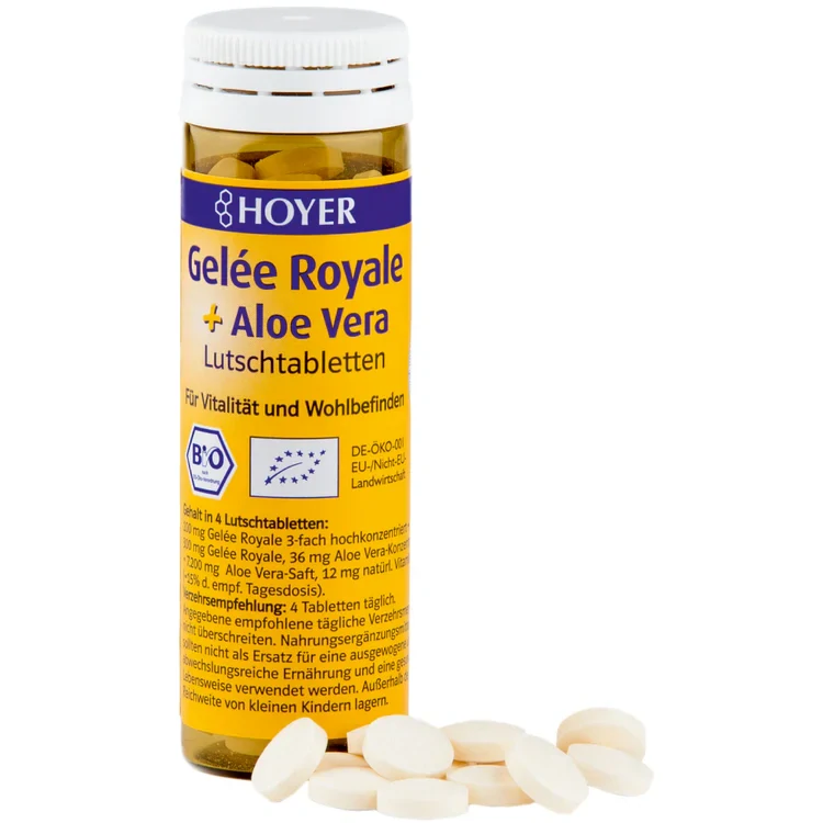 Hoyer Pastilky mateří kašička a aloe vera 60 tbl bio