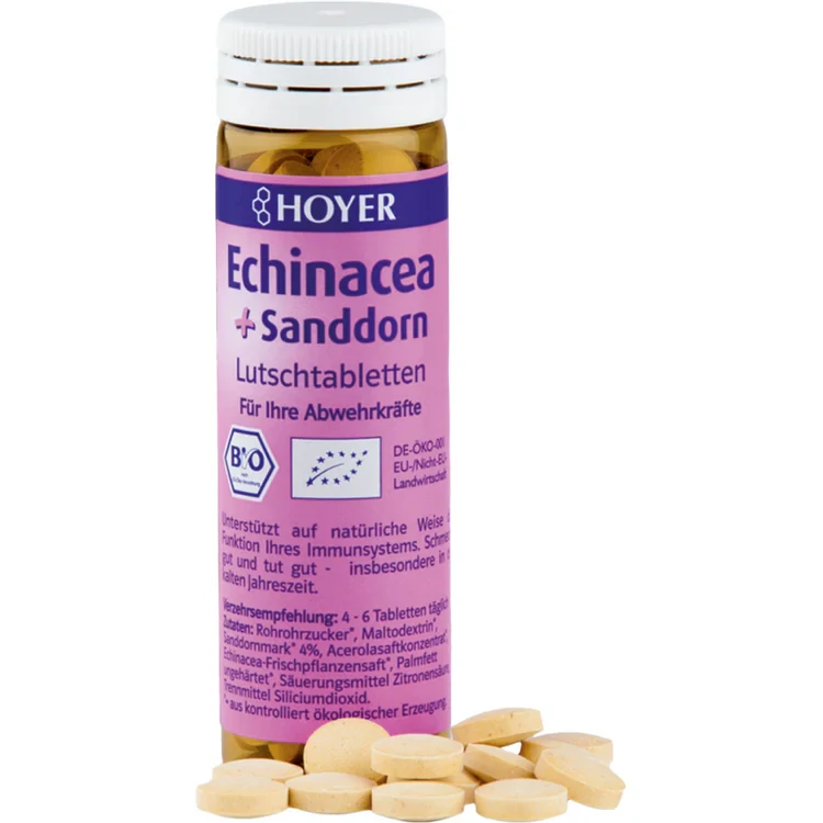 Hoyer Pastilky echinacea rakytník 60 tbl bio