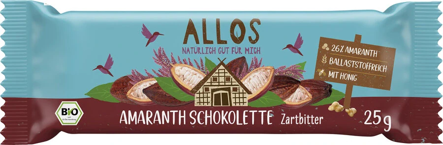 Allos Amarantová čokoládová tyčinka 25 g bio