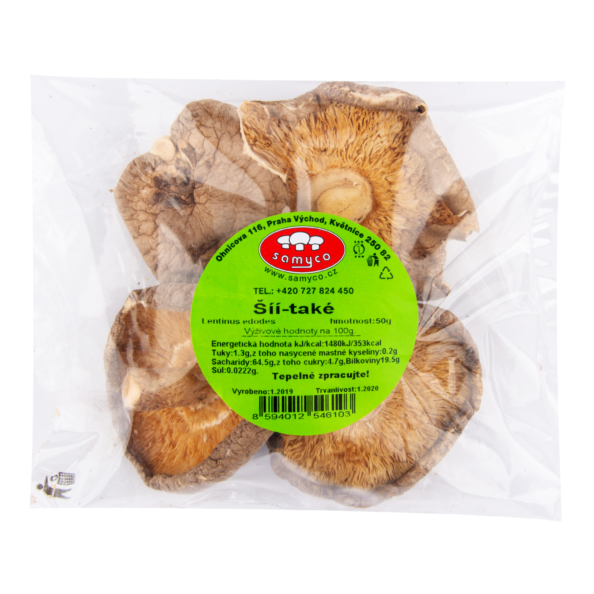 Houby sušené shiitake 50 g SAMYCO