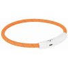 Svítící kroužek USB na krk, oranžový (RP 2,10 Kč) (Velikost svítícího kroužku M-L: 45 cm/ ø 7 mm)