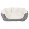 Oválný pelech DAVIN s plyšem, šedo/krémový (Velikost pelechu DAVIN 60 x 45 cm)