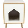 Holz-Hundehütte ISA auf Beinen 40 x 50 x 40 cm, hellbraun/weiß