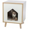Holz-Hundehütte ISA auf Beinen 40 x 50 x 40 cm, hellbraun/weiß