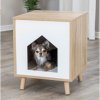 Holz-Hundehütte ISA auf Beinen 40 x 50 x 40 cm, hellbraun/weiß