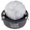 Round bed LIAN gray