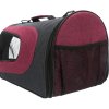 ALINA nylon transport bag with mesh 27x27x52 cm, anthracite/burgundy (max. 6 kg)