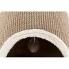 Pluszowy tunel do drapania dla kotów 110x30x38 cm - jasnoszary/brązowy