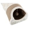 Pluszowy tunel do drapania dla kotów 110x30x38 cm - jasnoszary/brązowy