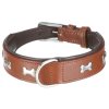 Nobby Cerro leather collar with studs 40cm brown