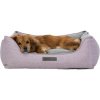 Rectangular bed LONA, pink/gray