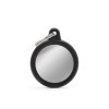 CIRCLE CHROME PLATED BRASS BLACK RUBBER