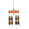 Bird Jewel hanging toy with colored sticks and bell 55x20cm