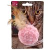 Magic Cat toy chenille ball with feathers and catnip mix 14cm