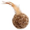 Magic Cat toy chenille ball with feathers and catnip mix 14cm