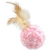 Magic Cat toy chenille ball with feathers and catnip mix 14cm