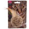 Magic Cat toy chenille ball with feathers and catnip mix 14cm