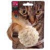 Magic Cat toy chenille ball with feathers and catnip mix 14cm
