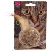 Magic Cat toy chenille ball with feathers and catnip mix 14cm