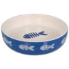 Bol ceramic Magic Cat cu imprimeu pește, albastru, 13x4cm, 260ml