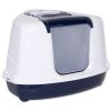 Magic Cat Jumbo toilet with cover, corner, blue, 59x45x39cm