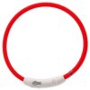 Dog Fantasy LED guler nailon rosu 65cm