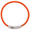 Dog Fantasy LED nylon collar orange 65cm