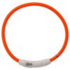 Dog Fantasy LED nylon collar orange 65cm
