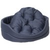 Pat oval Dog Fantasy cu perna, albastru inchis 54x46x16cm