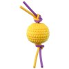 Dog Fantasy toy foam ball yellow with TPR flexi ropes 22x6.5x6.5cm