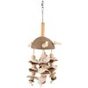 Jucărie păsări nucă de cocos natural/cochilii/lemn/iută/bambus 47cm