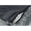 Polštář YELINA obdélníkový, dlouhý plyšový vlas, černá/šedá (Velikost obdélníkového polštáře YELINA 90 x 65 cm)
