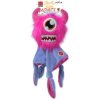 Hračka Dog Fantasy Monsters strašidlo pískacie chlpaté ružové s dečkou 28cm