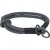 Soft Rope kulatý polostahovací obojek, černá/šedá (Velikost Soft Rope kulatého polostahovacího obojku S: 35 cm/ 10 mm)