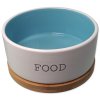 Miska Dog Fantasy keramická FOOD biela / modrá s podtáckem 16x6, 5cm, 850ml
